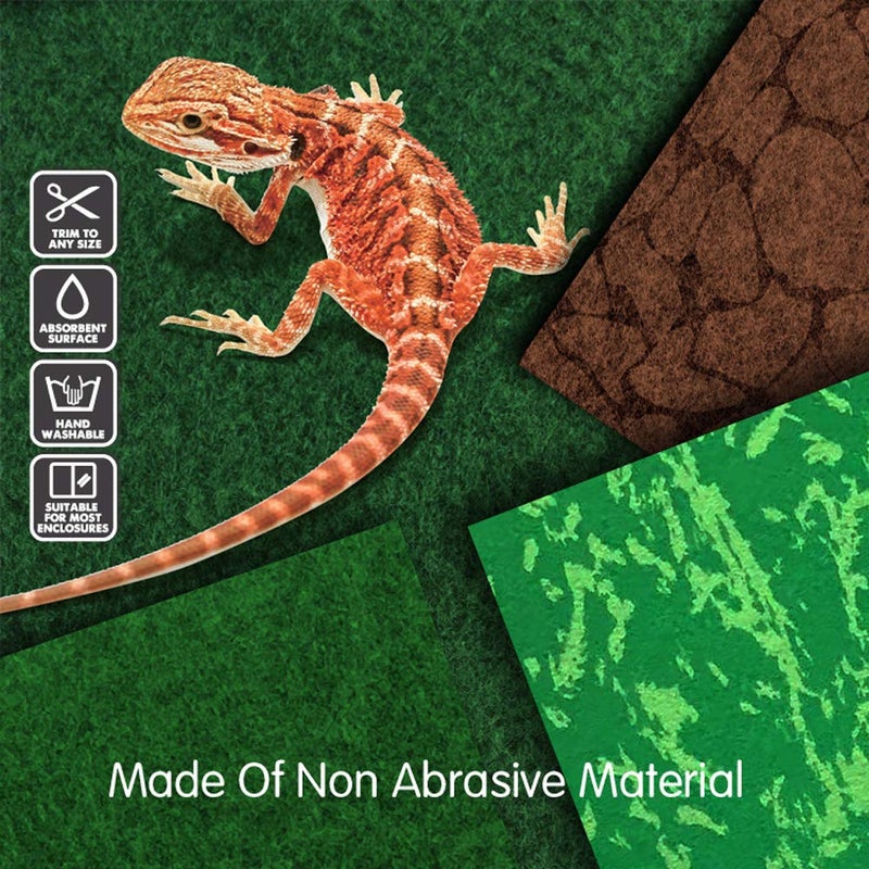 MCLANZOO Reptile Carpet, 30 * 12in Pet Terrarium Liner,Reptiles Cage Mat/Substrate for Snakes, Chameleons, Geckos and Kitchen Use(2sheets) with Tweezers Feeding Tongs - Image 3